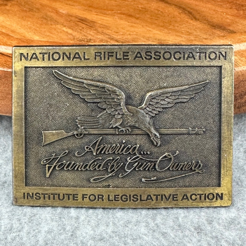 Vtg NRA National Rifle Association Institute for Legislative Action Buckle Brass
